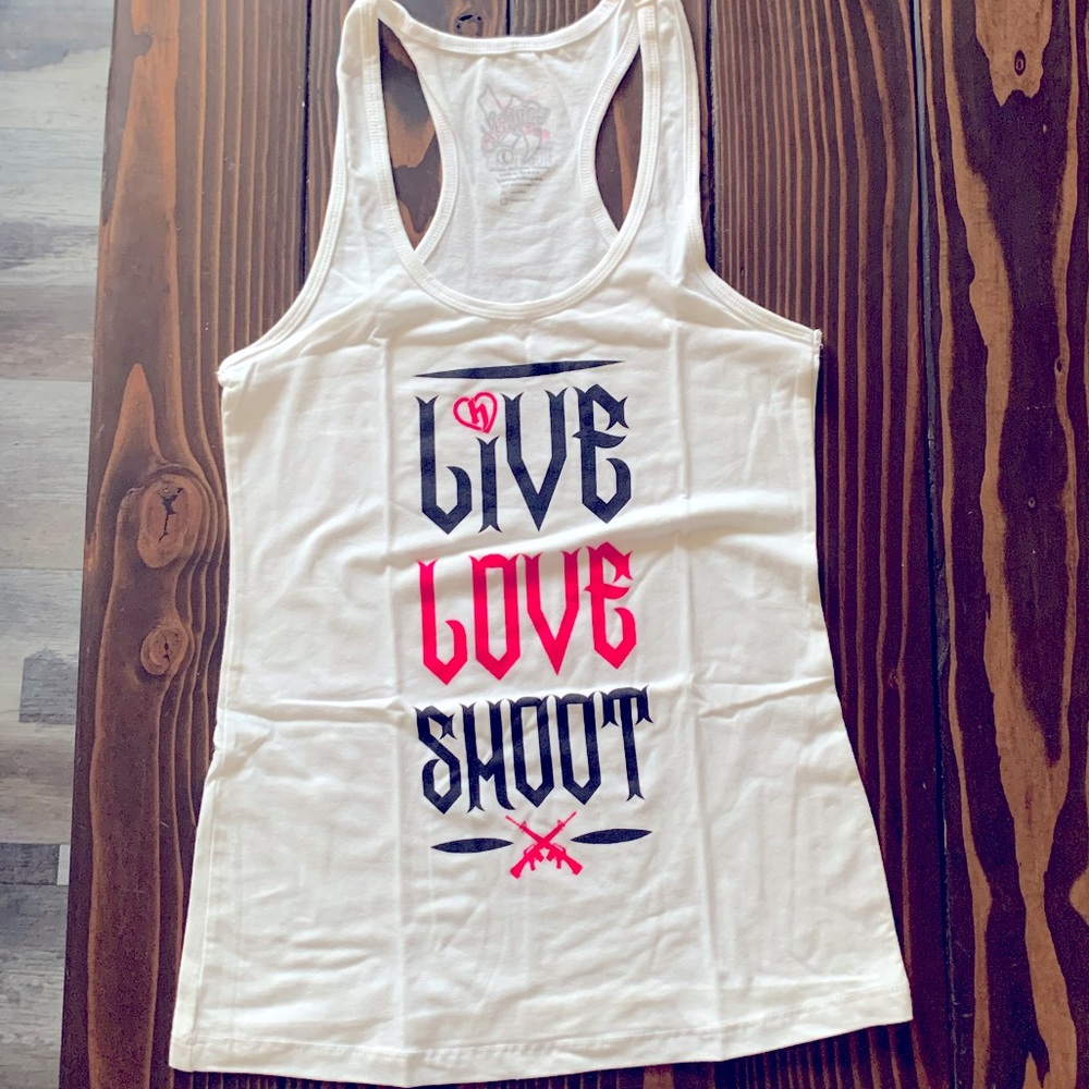 Woman’s Hostility Racer Back Tank.